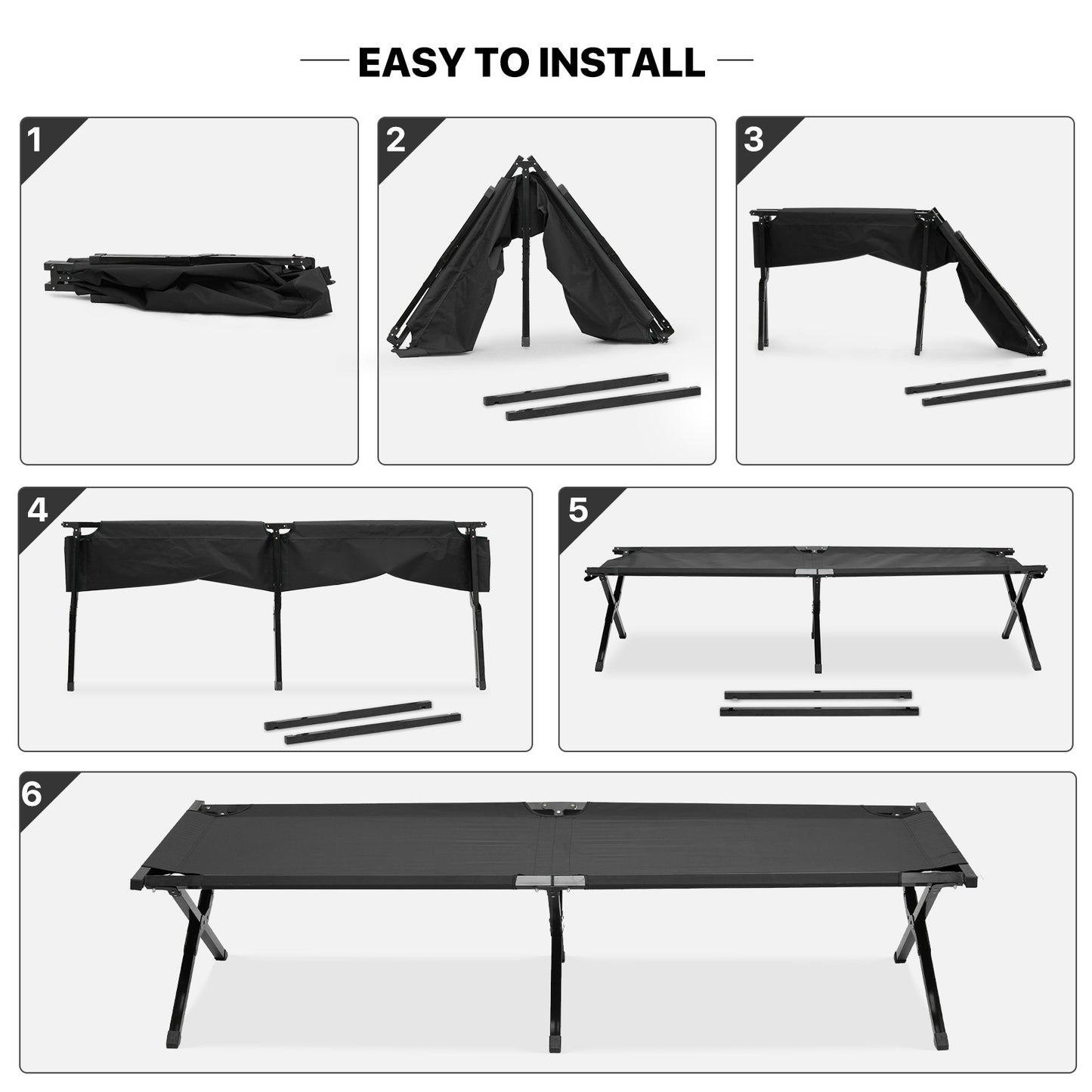 Folding Cot - 75'' Length - w/Carry Bag