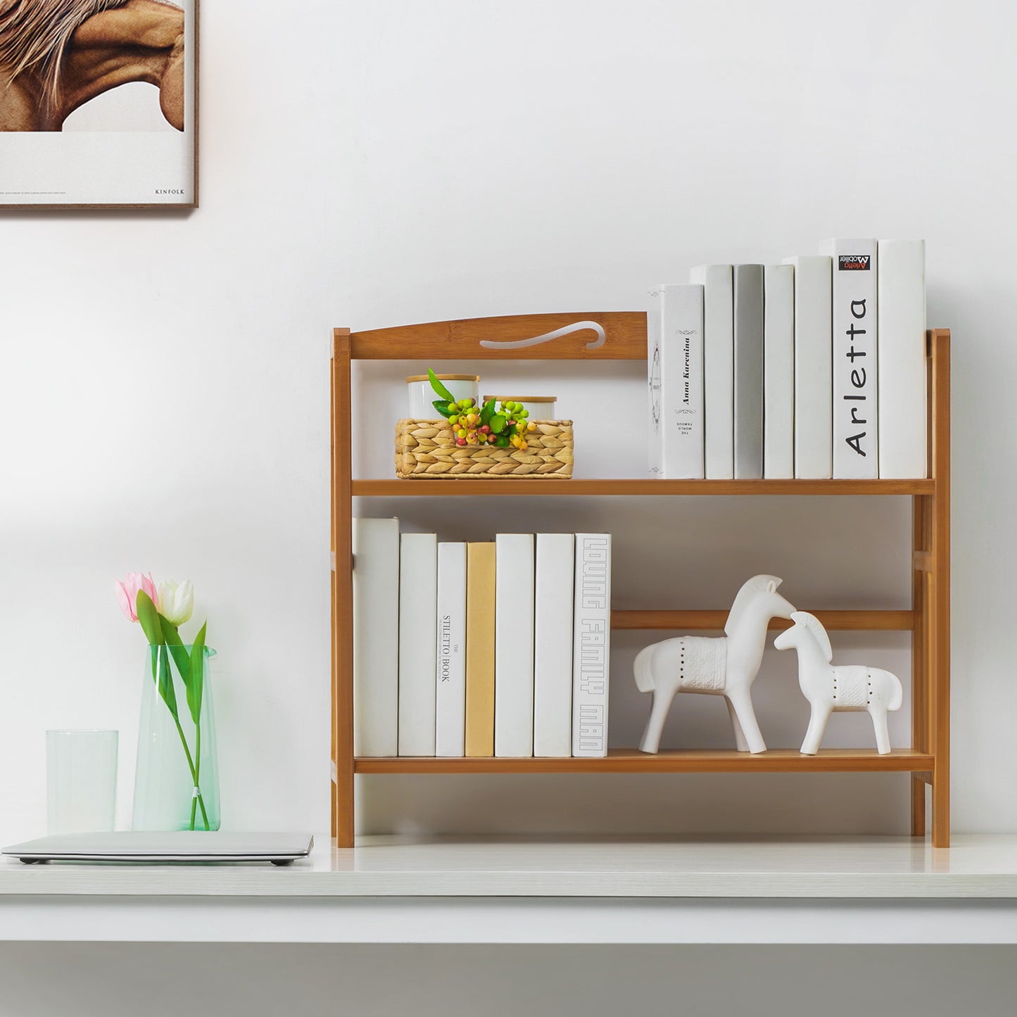 Adjustable Multi-Functional Shelving Organizer - 2 Tier - Natural