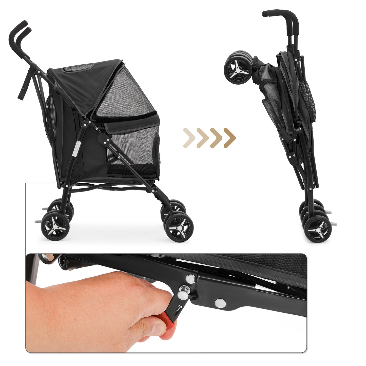 4 Wheels Pet Stroller - 26*18*37.5 inch