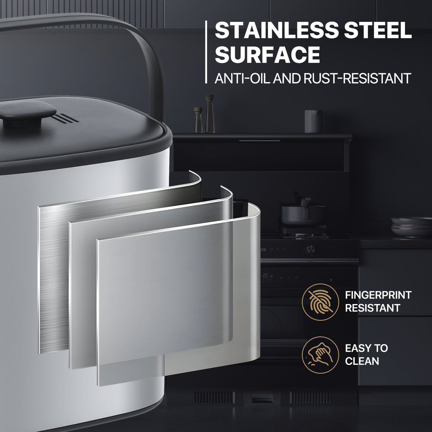 5L Hanging Trash Bin - Stainless Steel - With Lid