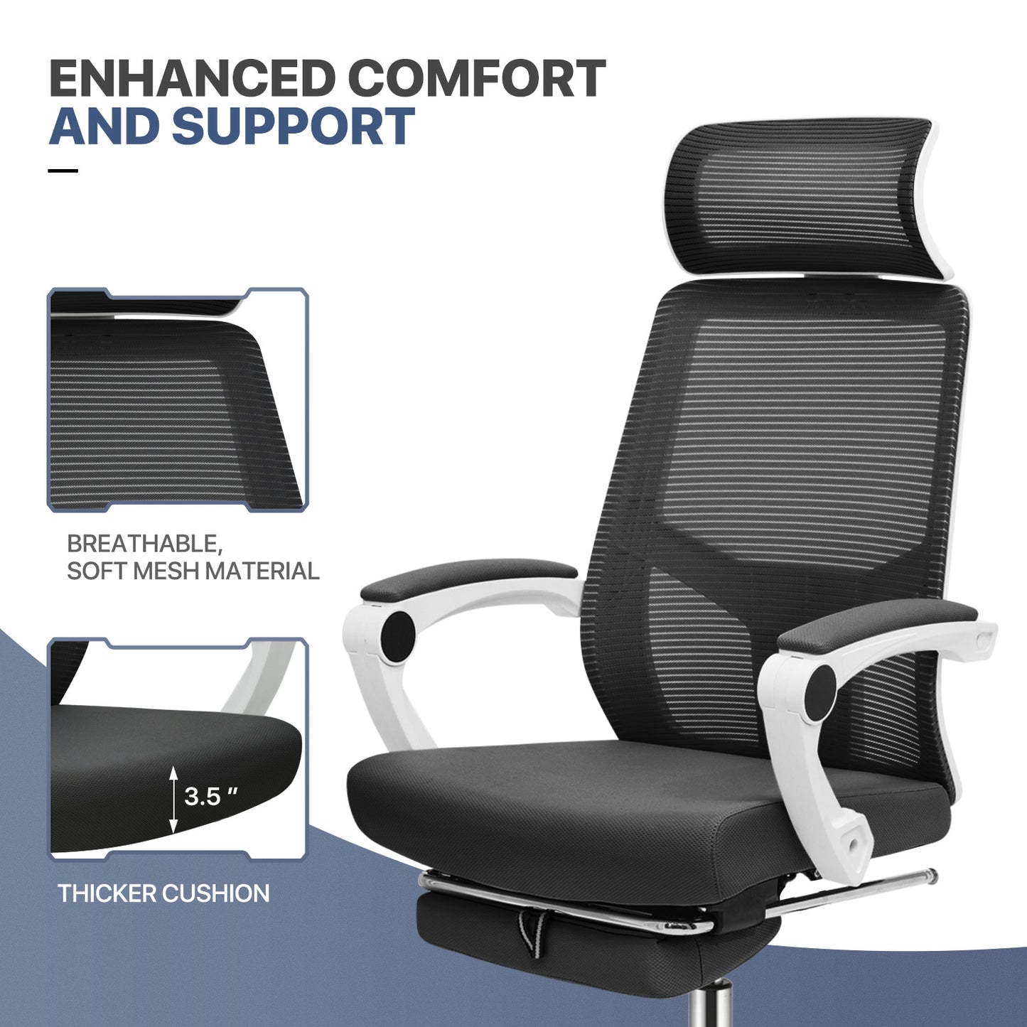 Reclinable Office Chair w/Footrest