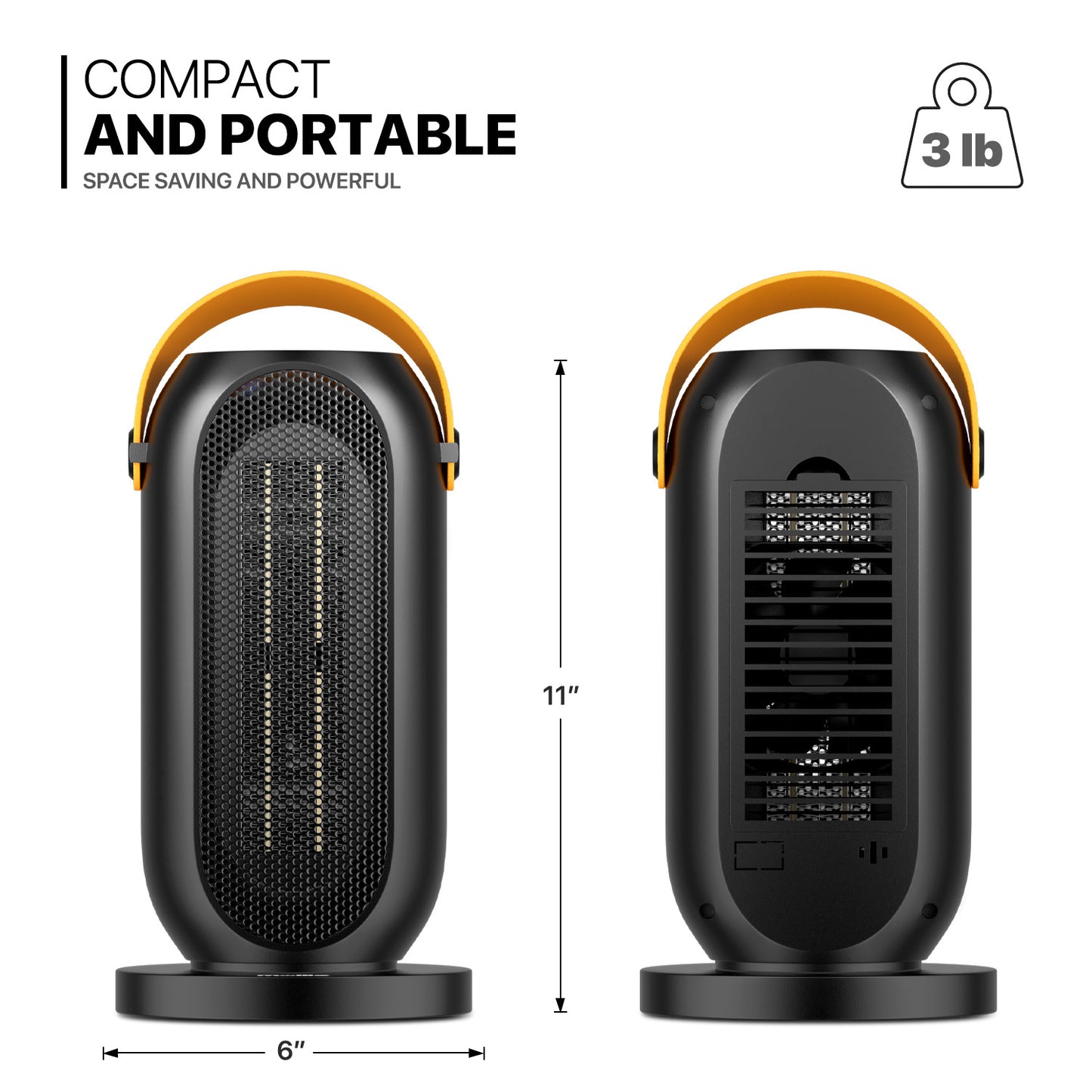 1200W Electric Portable PTC 160 sq.ft Space Heater - Digital Display