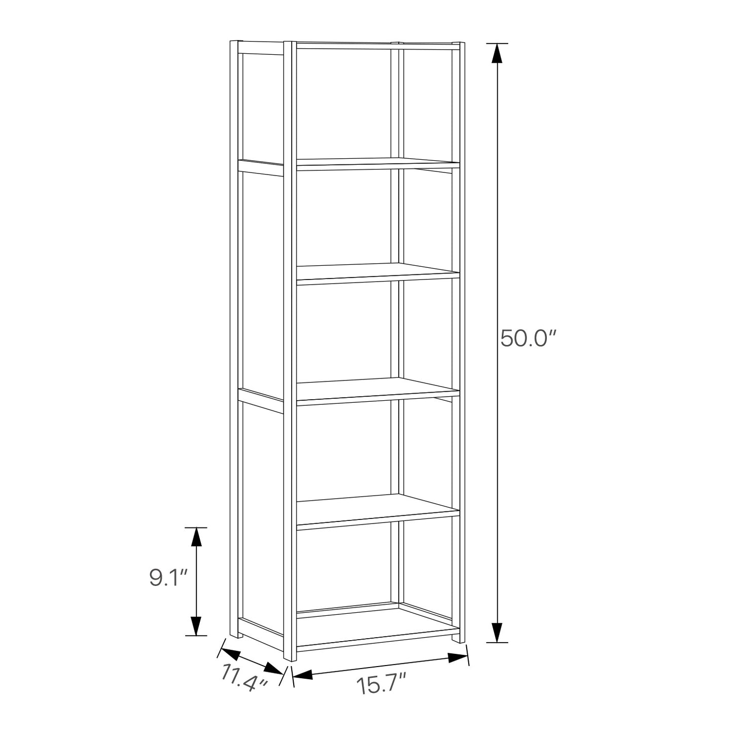 Multi-Functional Storage Organizer Shelf - 5 Tier - Brown