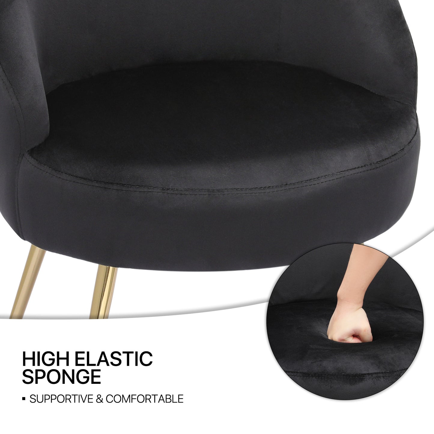 Modern Tufted Velvet Upholstered Accent Chair