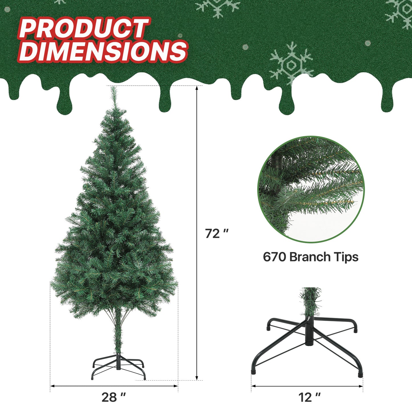 Artificial Christmas Tree - 4 Size