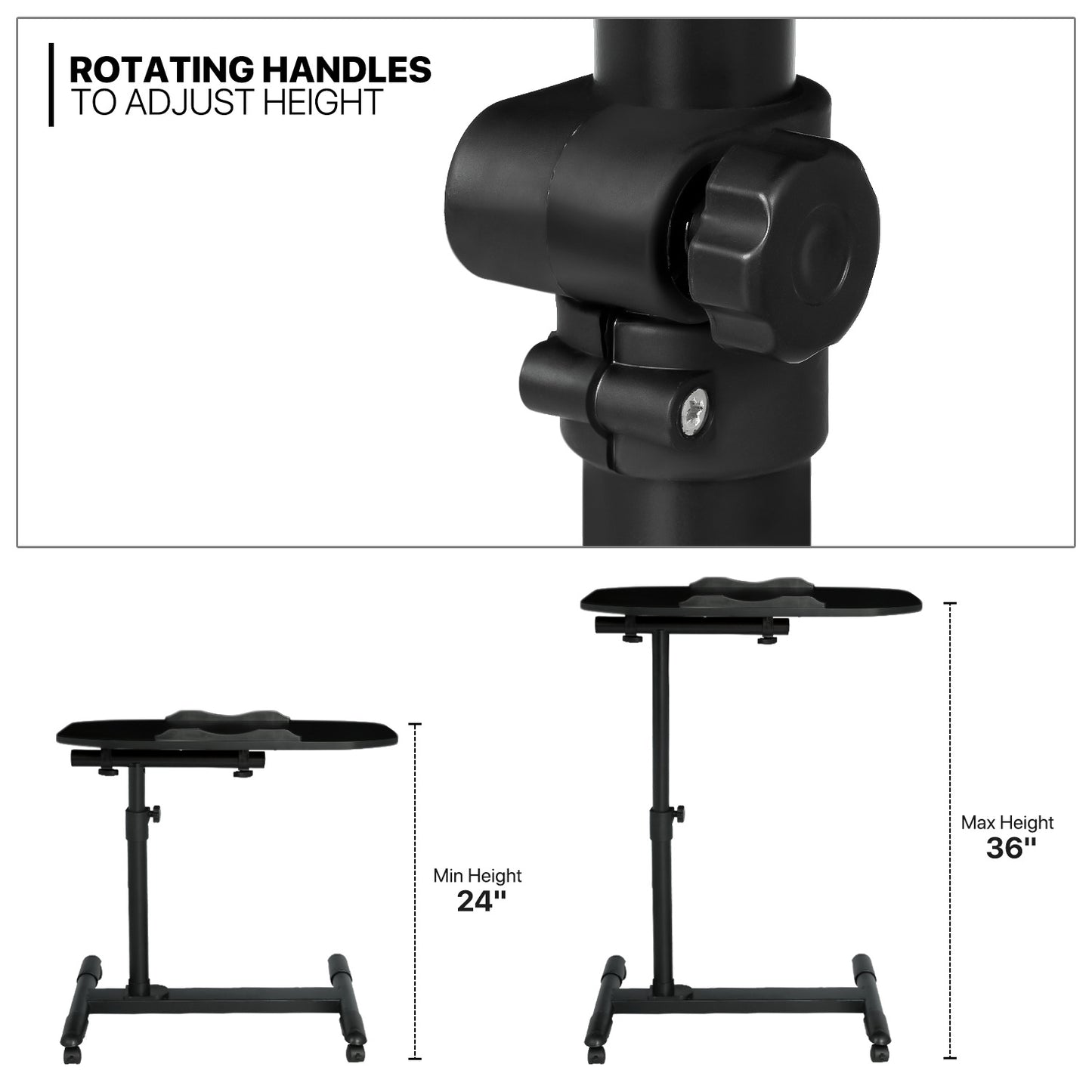 Tilting Computer Desk 24"x15.5"36" - Adjustable Height 24" to 36"