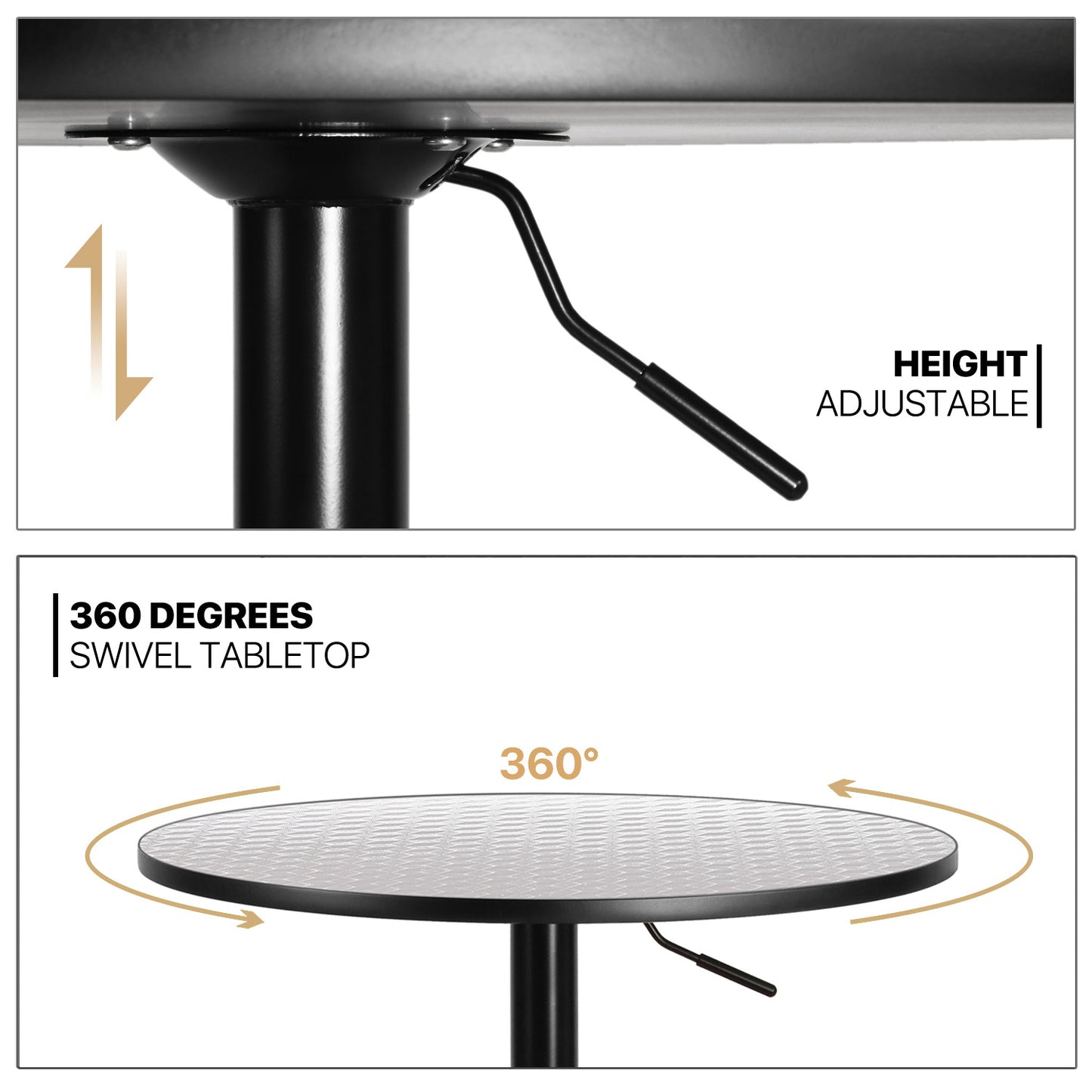 Adjustable Height Bar Table - 27.5" to 35"
