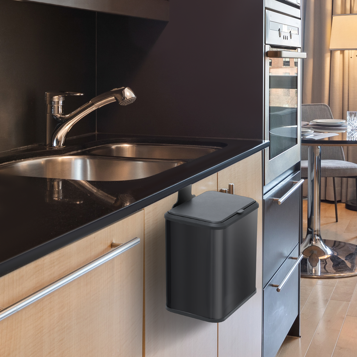 1.3 Gallon Hanging Trash Can - with Removable Inner Basket