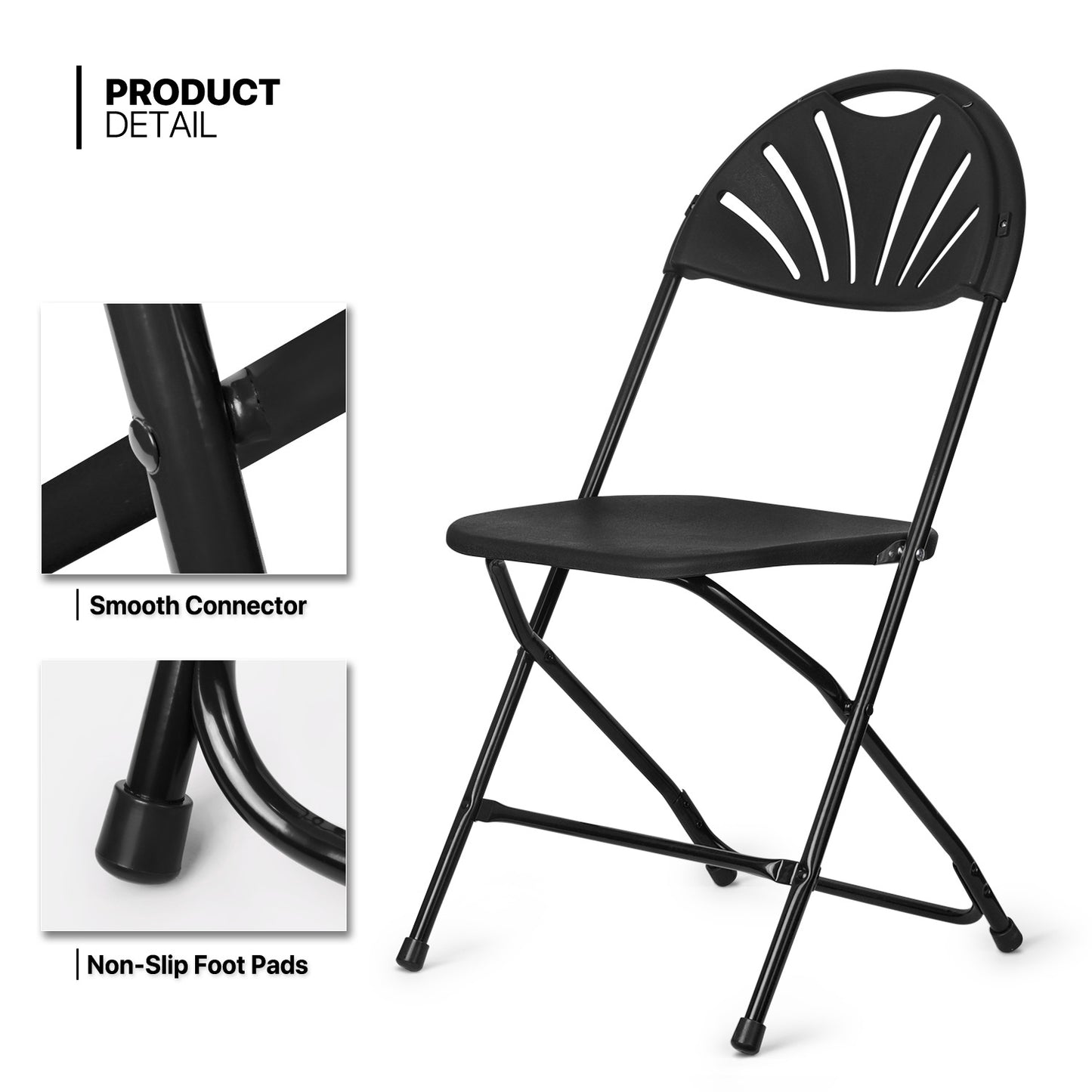10 Pcs Fan Back Foldable Chair