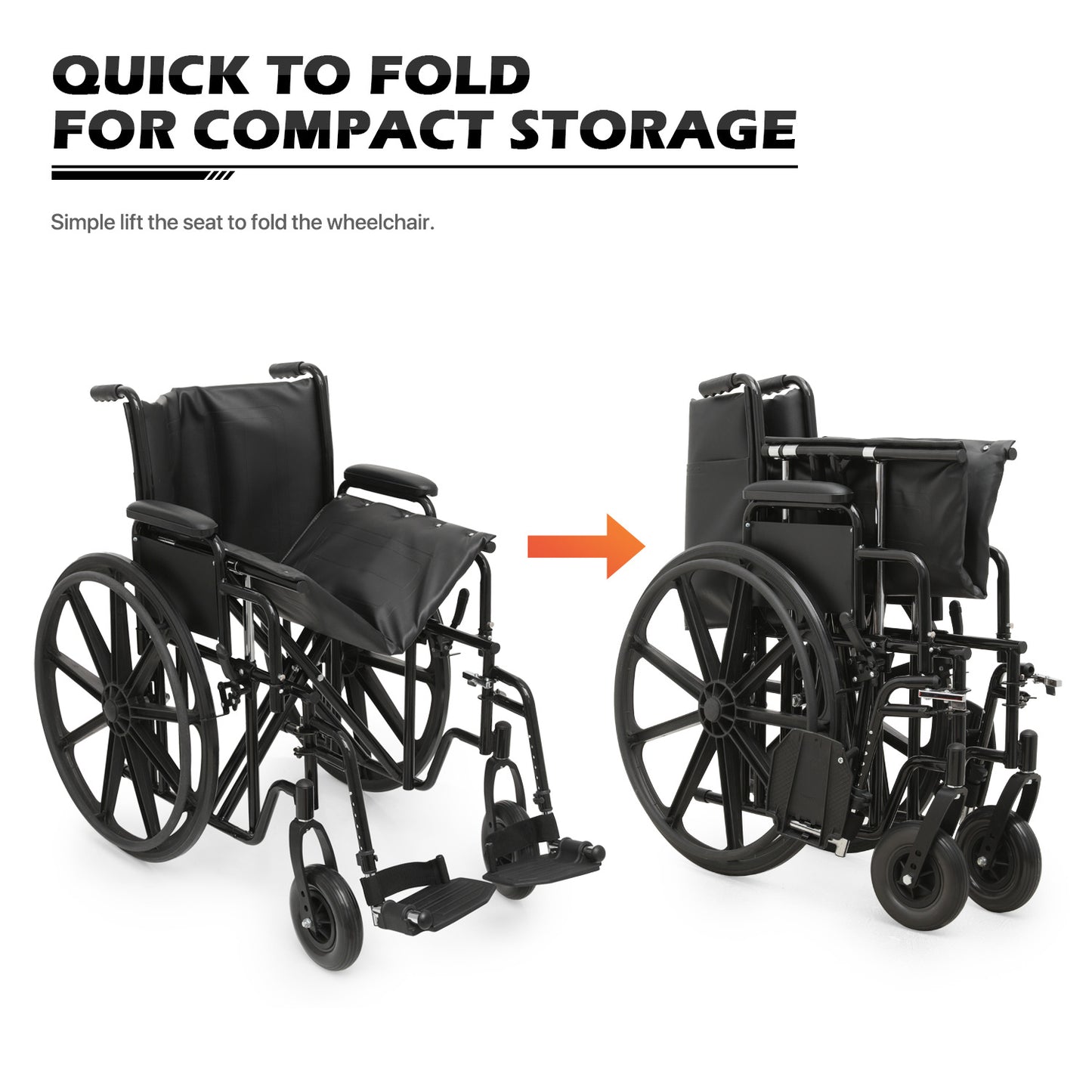 Manual Wheelchair - Extra Width 24"x17.5" Seat - FDA Approved