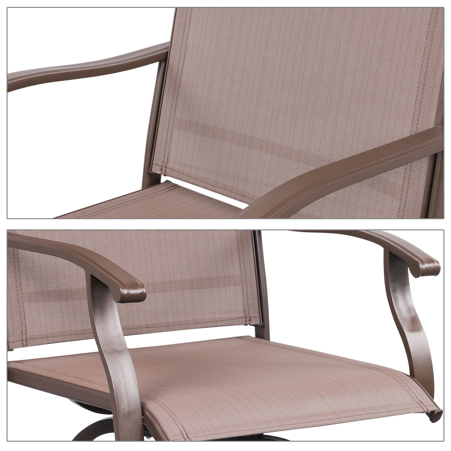 Set of 2 Swivel Patio Bar Stool - 19.5"x21.5" Seat