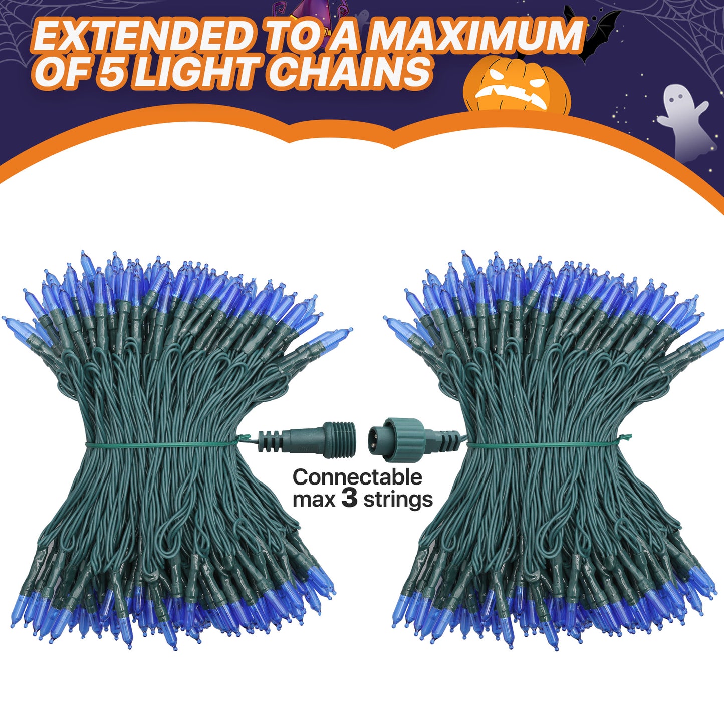 LED String Fairy Light - 200 Bulbs, 65 Ft - 8 Modes - Connectable