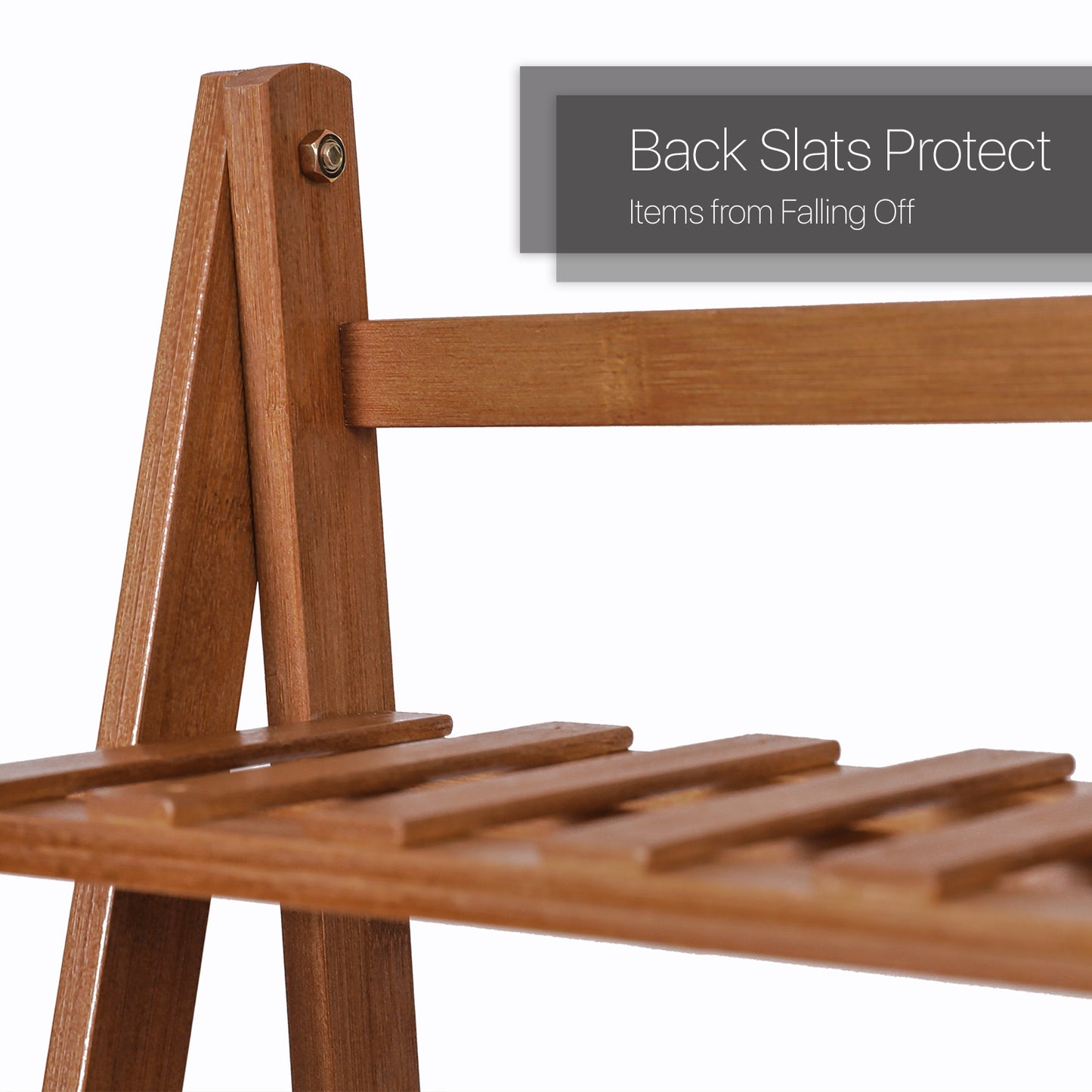 Foldable Flower Plant Rack - A Frame Stand Shelf - 3 Tier - Brown