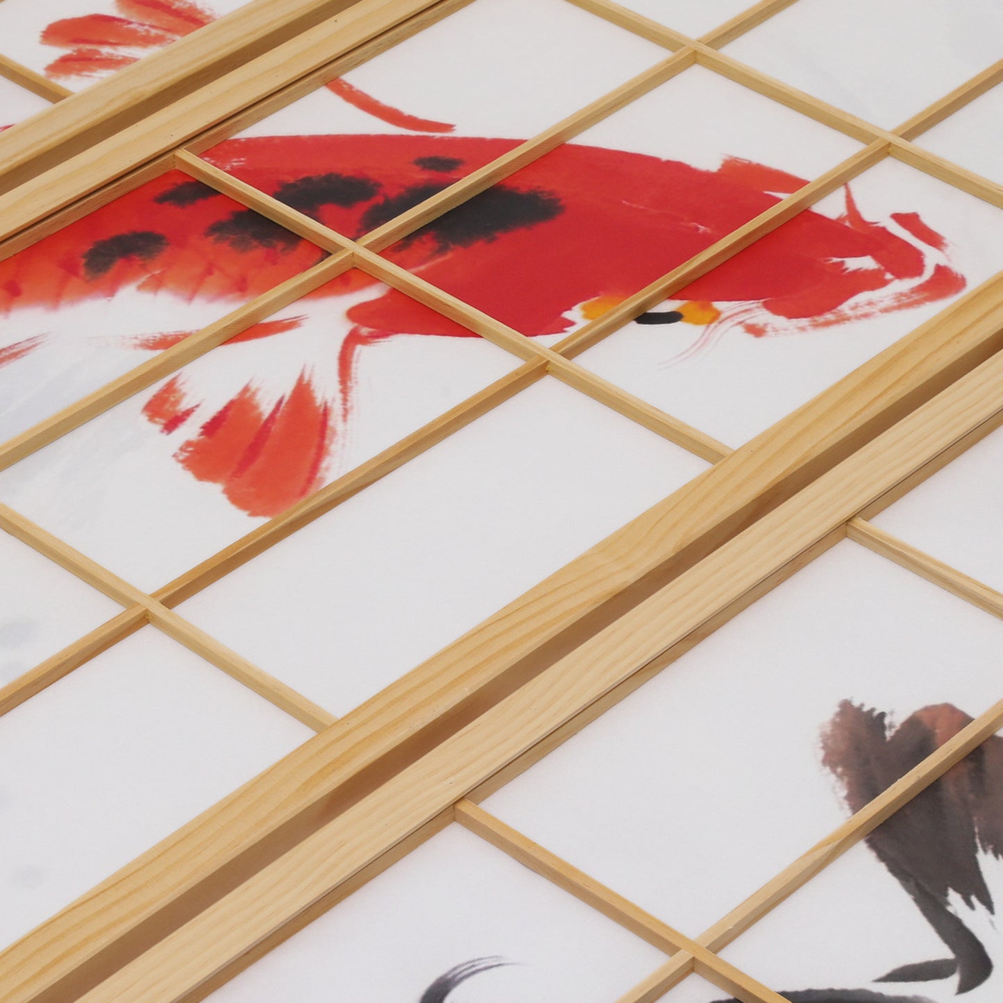 Foldable Room Divider - Koi Carp Pattern - 4 Panel