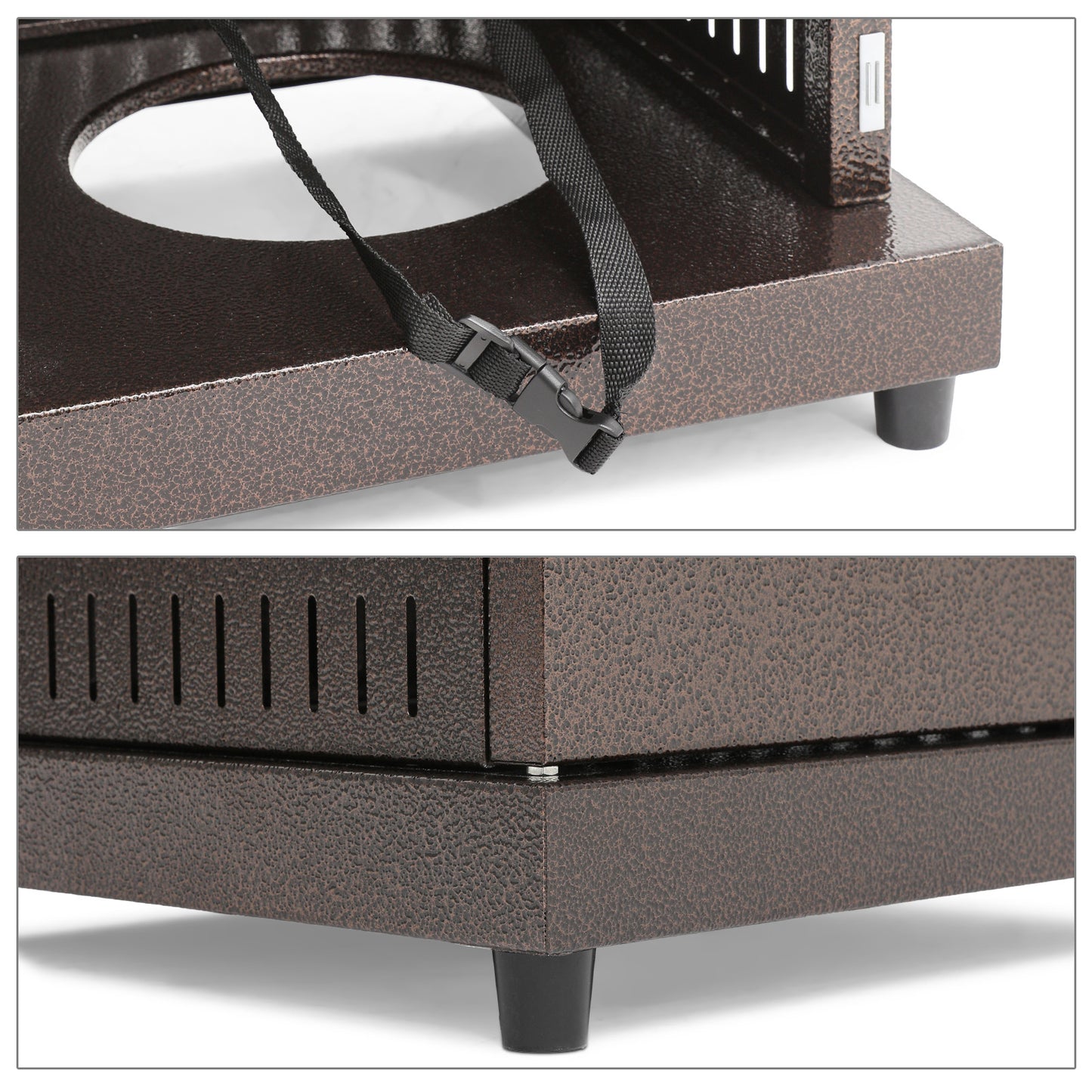 30" Outdoor Square Propane Gas Fire Pit Table 40,000 BTU - w/Lid, Lava Rocks - Brown