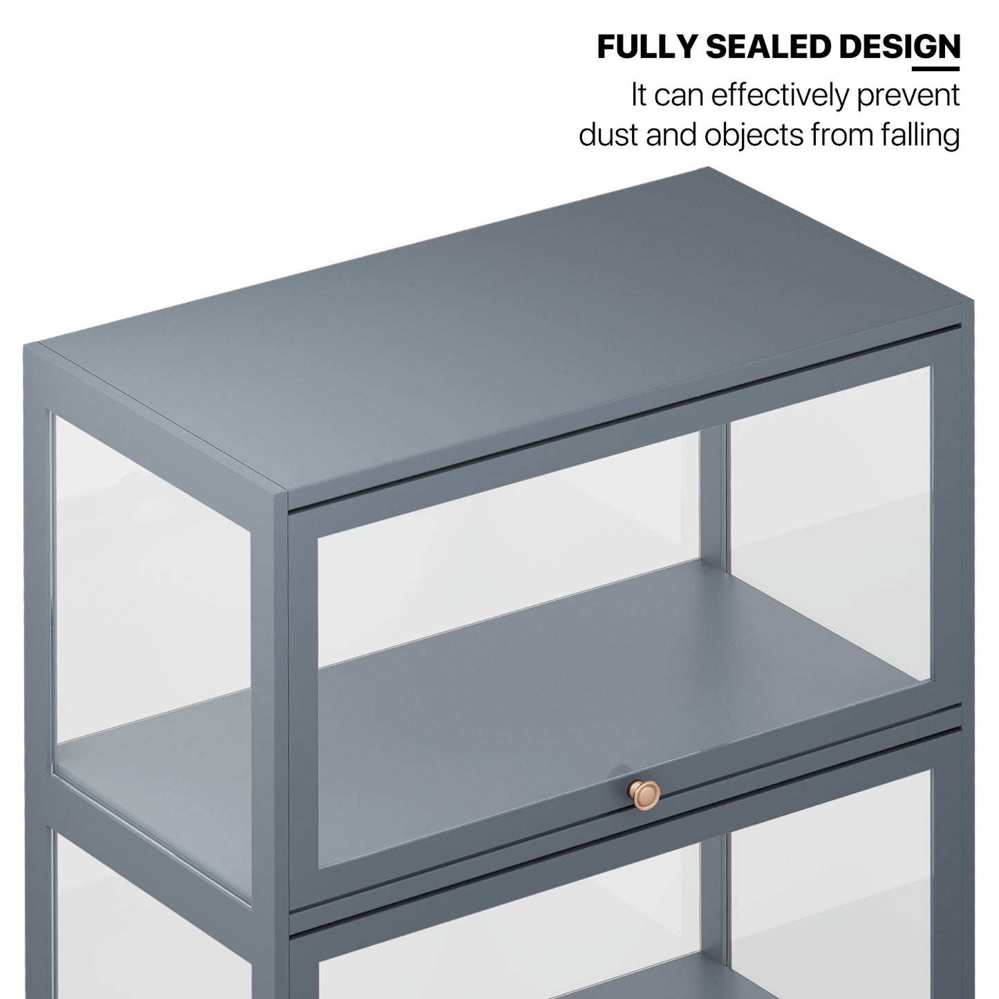 23" Filp Up Acrylic Door Showcase - 67.5''Height - 5 Tiers - Grey