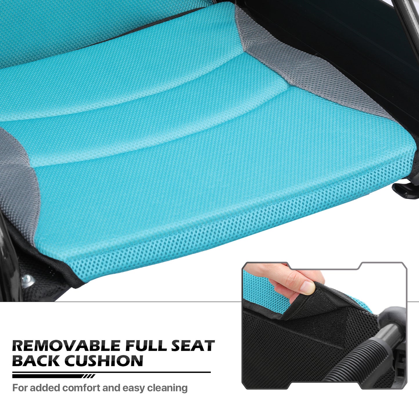 Transport Wheelchair - with Handbrake, Cushion - Black
