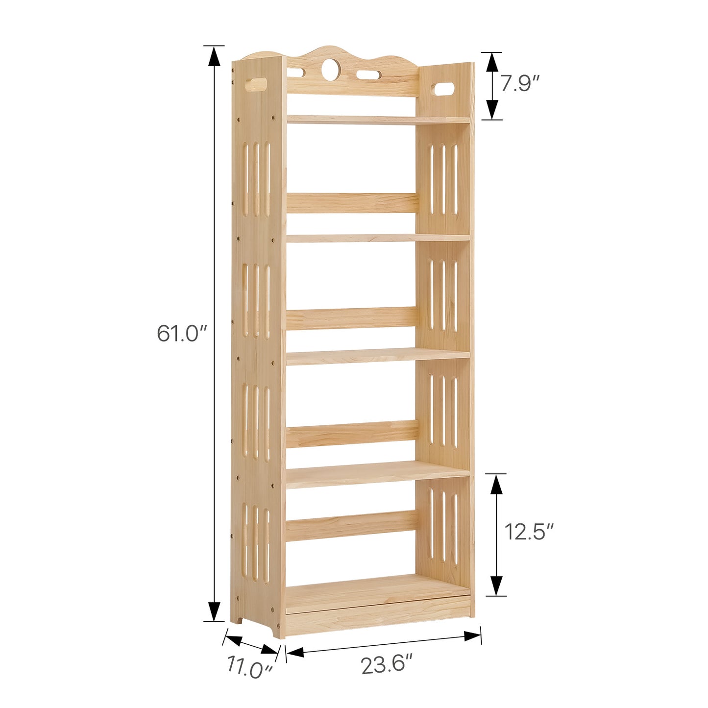 Wooden Display Storage Organizer - 5 Tier - Natural