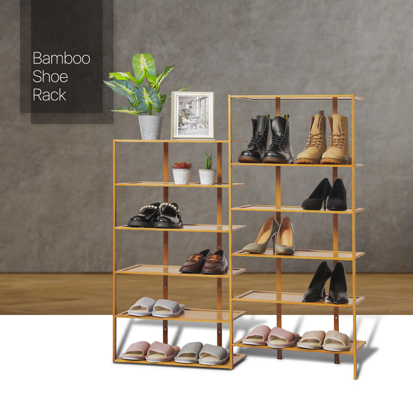 40" Twin Stand Shoe Rack - Brown