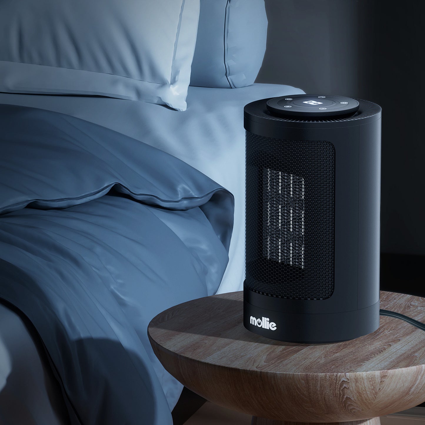 1500W Electric 3 Modes Cylindrical PTC 160 sq.ft Space Heater w/Remote