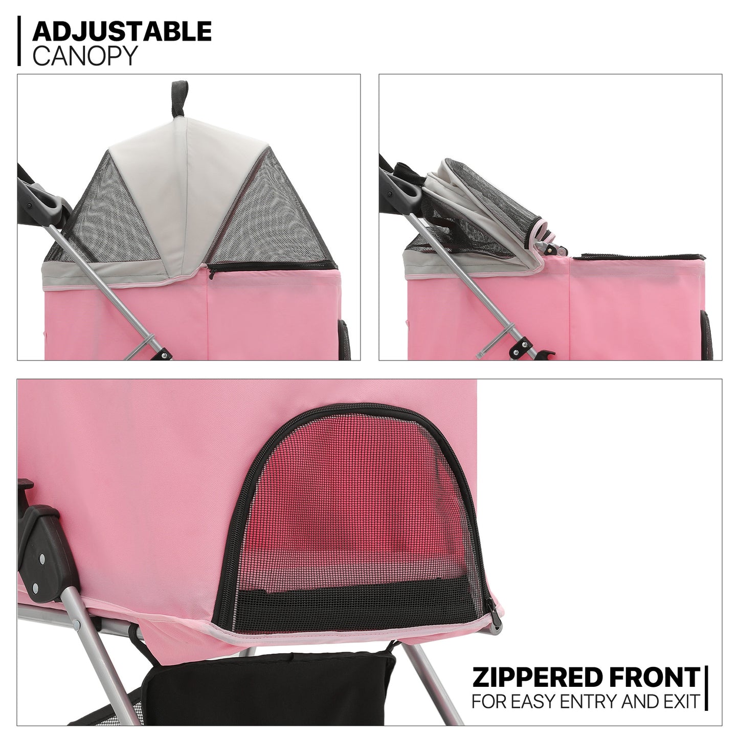 4 Wheels Pet Stroller - 28*19*38 inch - Detachable Basket