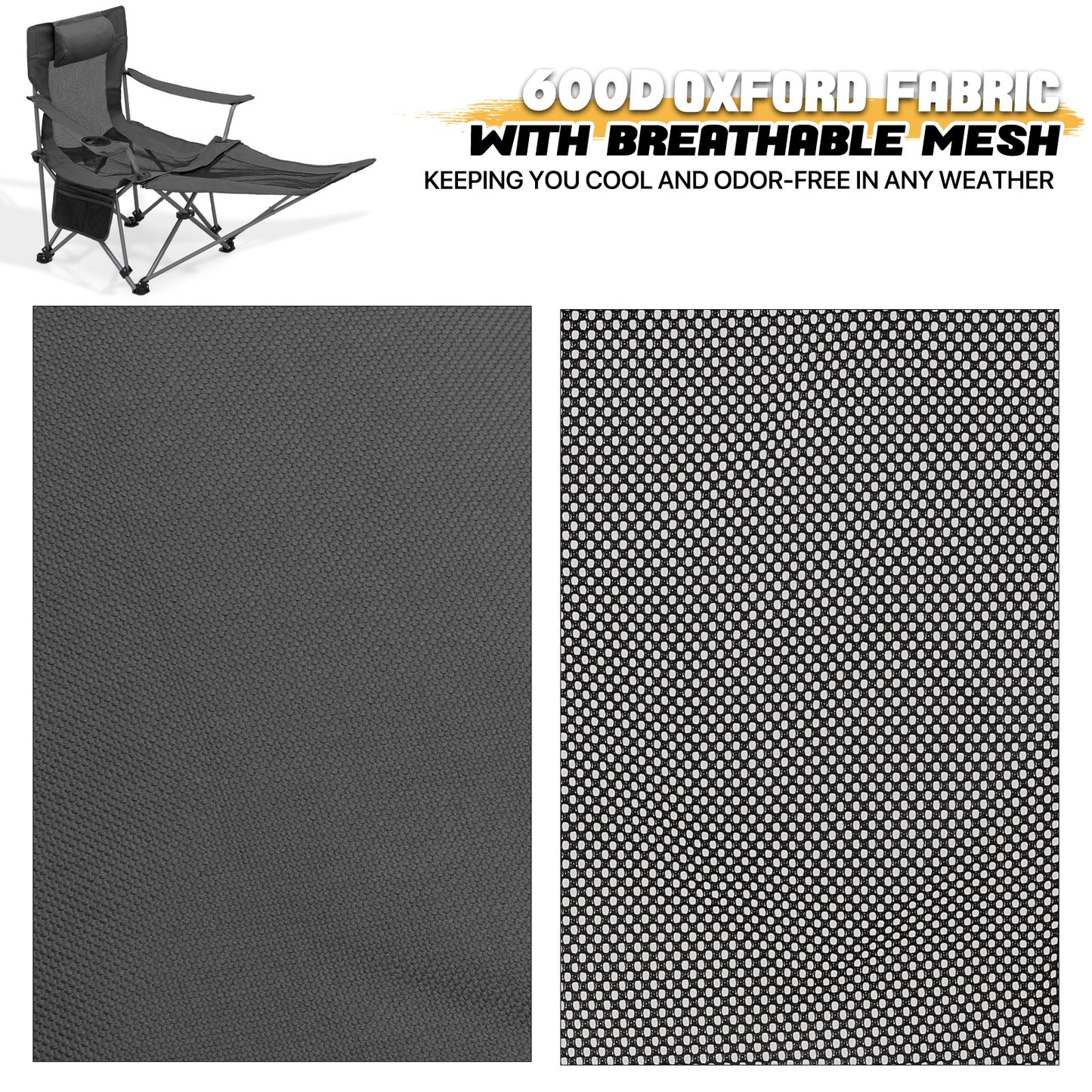 Outdoor Camping Chairs - Steel Tube - Oxford Fabric - 2P