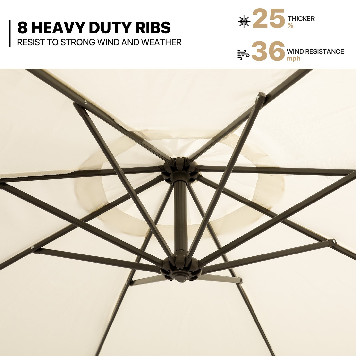 8.5 Ft Hanging Umbrella - 160g Polyester