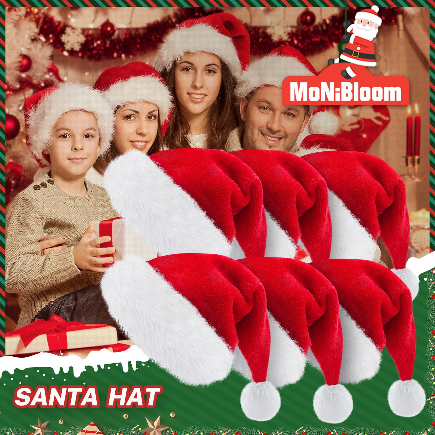 Short Plush Christmas Hat