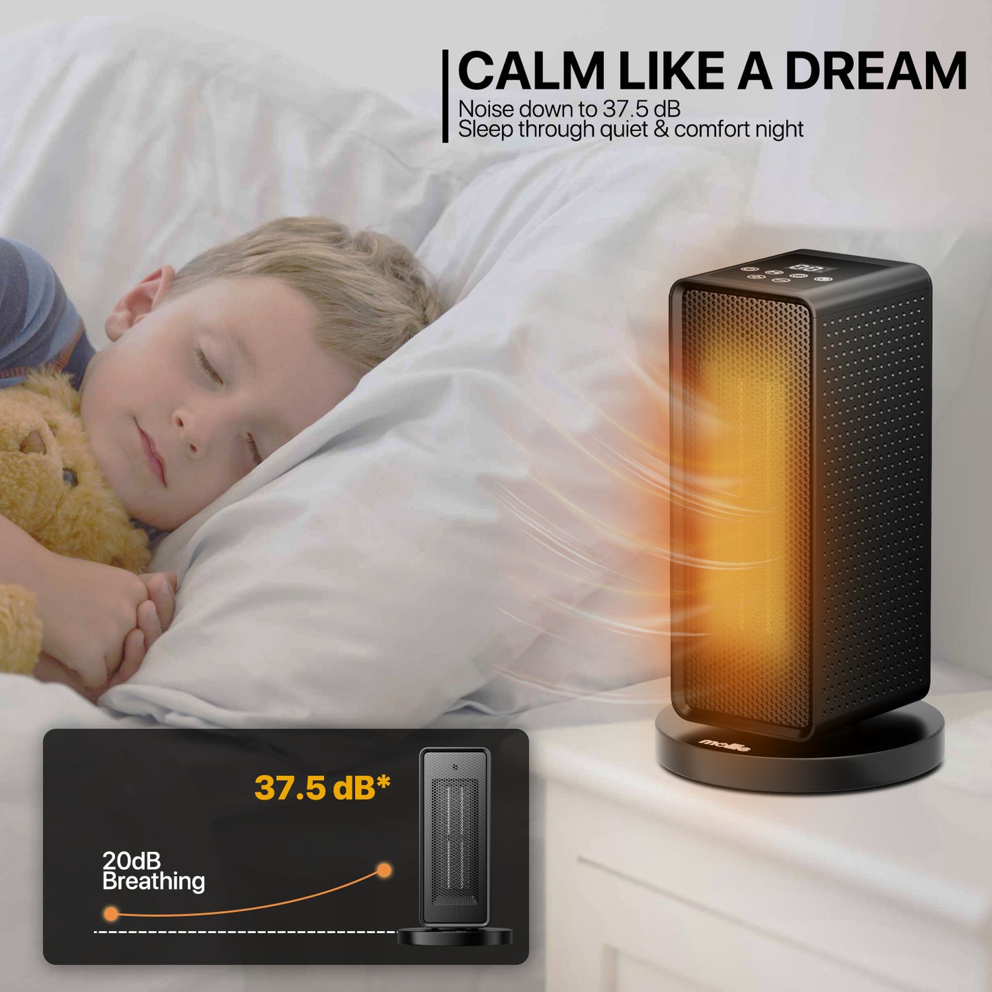 1200W Cuboid PTC Electric 160 sq.ft Space Heater - LCD Display