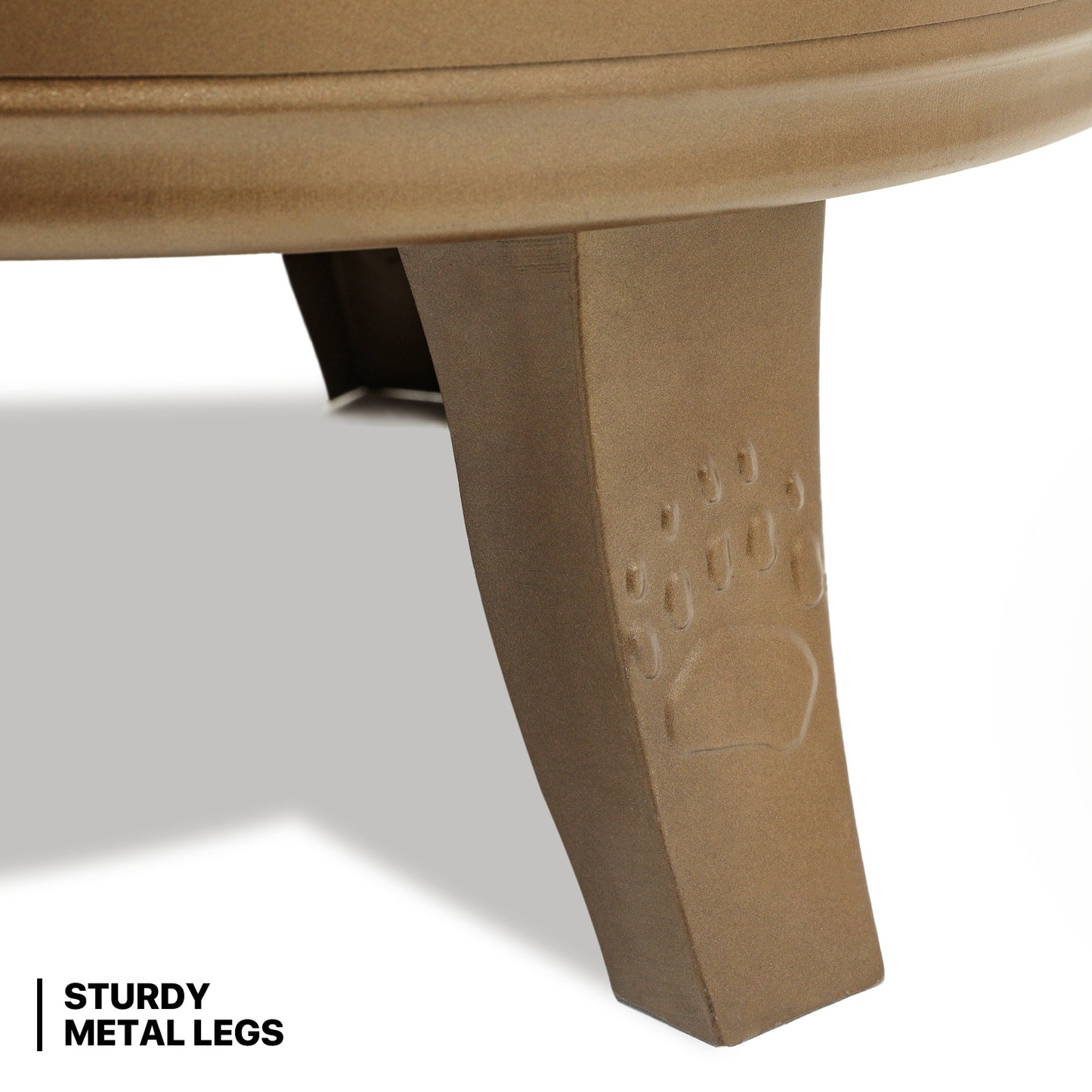 32" Bear Pattern Round Fire Pit w/Poker & Spark Screen