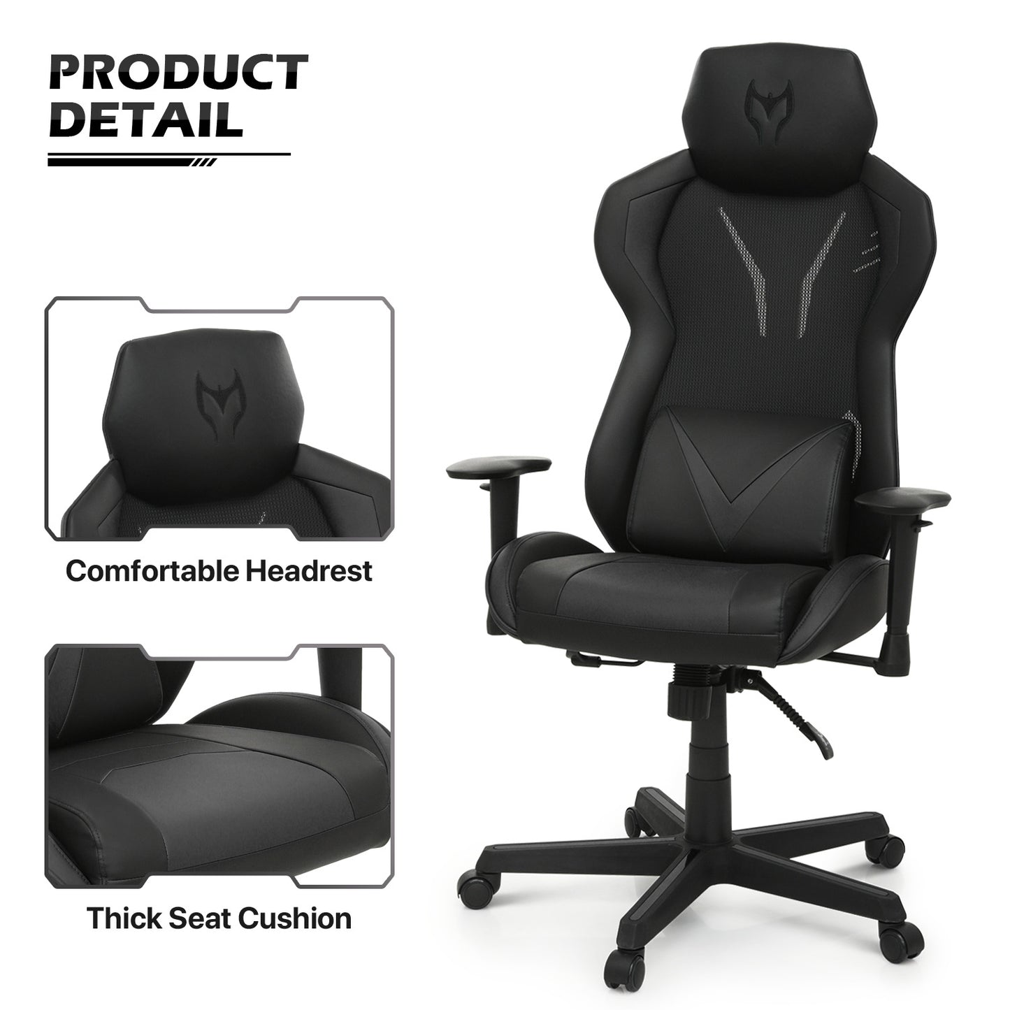 Gaming Chair w/Lumbar Support & Headrest #007