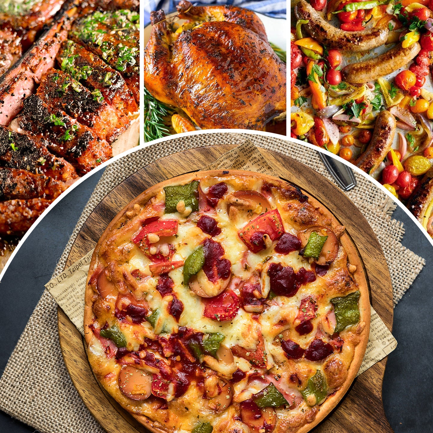 Stainless Steel Pizza Oven for Grill - 14.7*11.5*4.7 inch -11*9 inch Pizza Stone - Silver