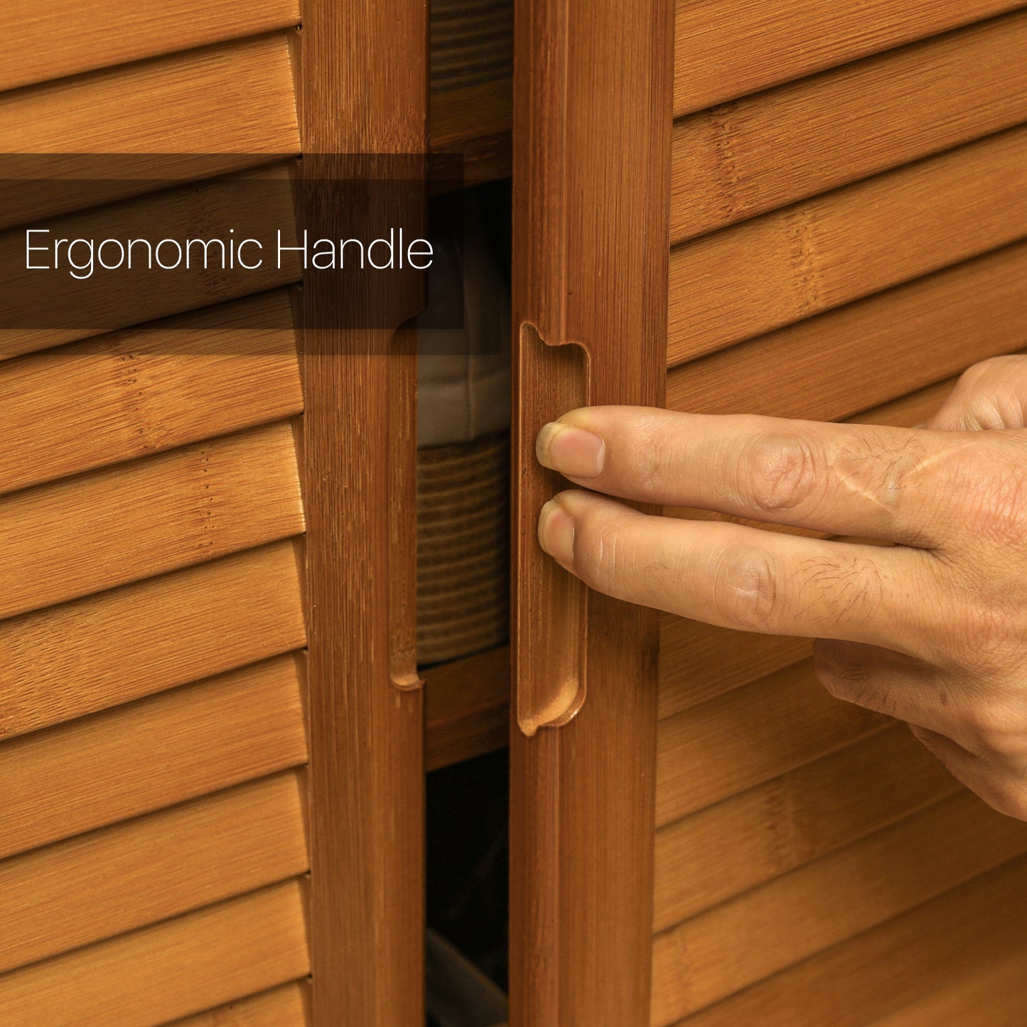 Four Blind Doors Shoe Organizer w/Boots Compartments & Drawer - Brown