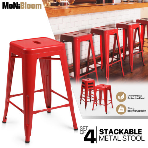4 Pcs 24.5" Stackable Bar Stool