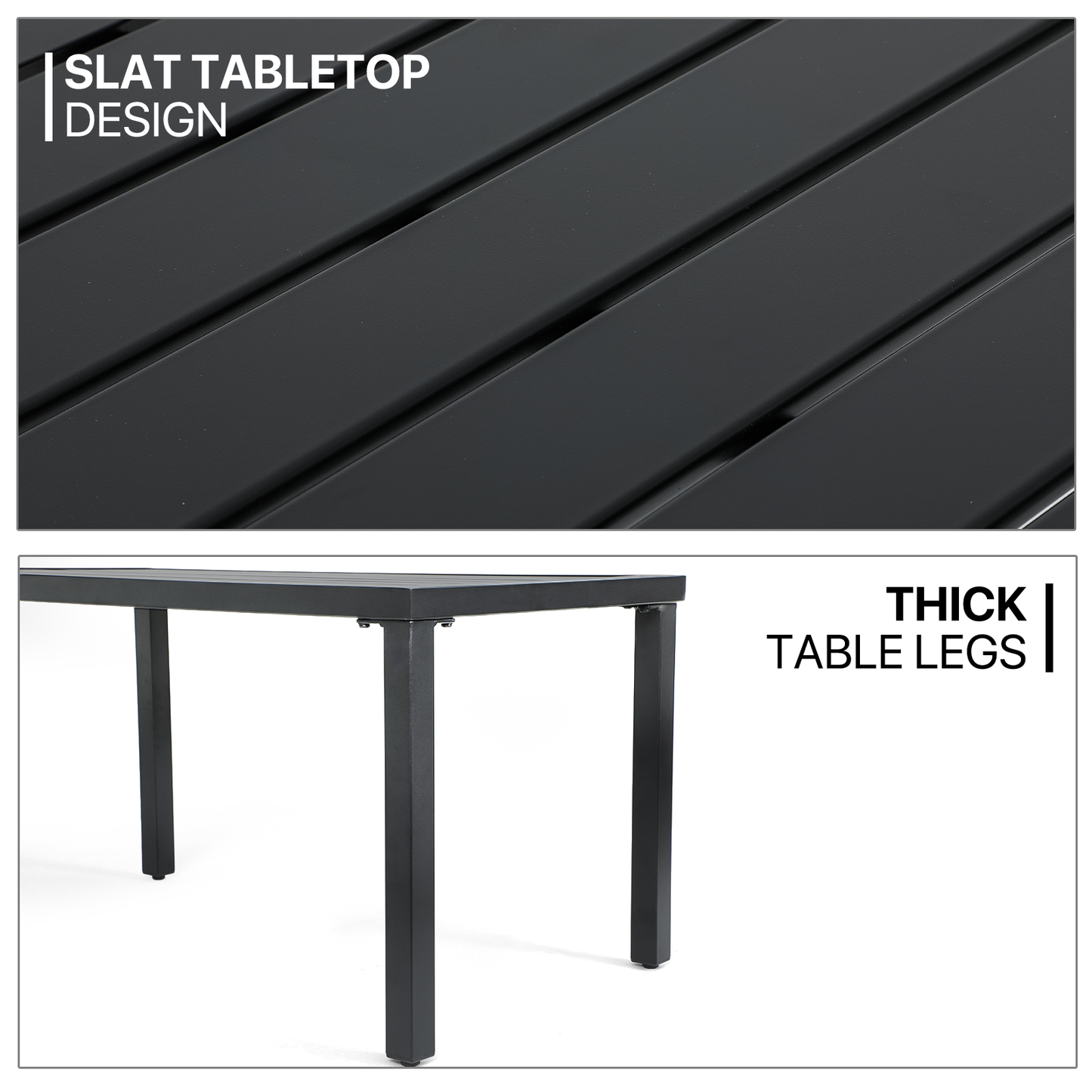 18.5 Height Steel Rectangle Table - 35*19 Inch Tabletop - Black