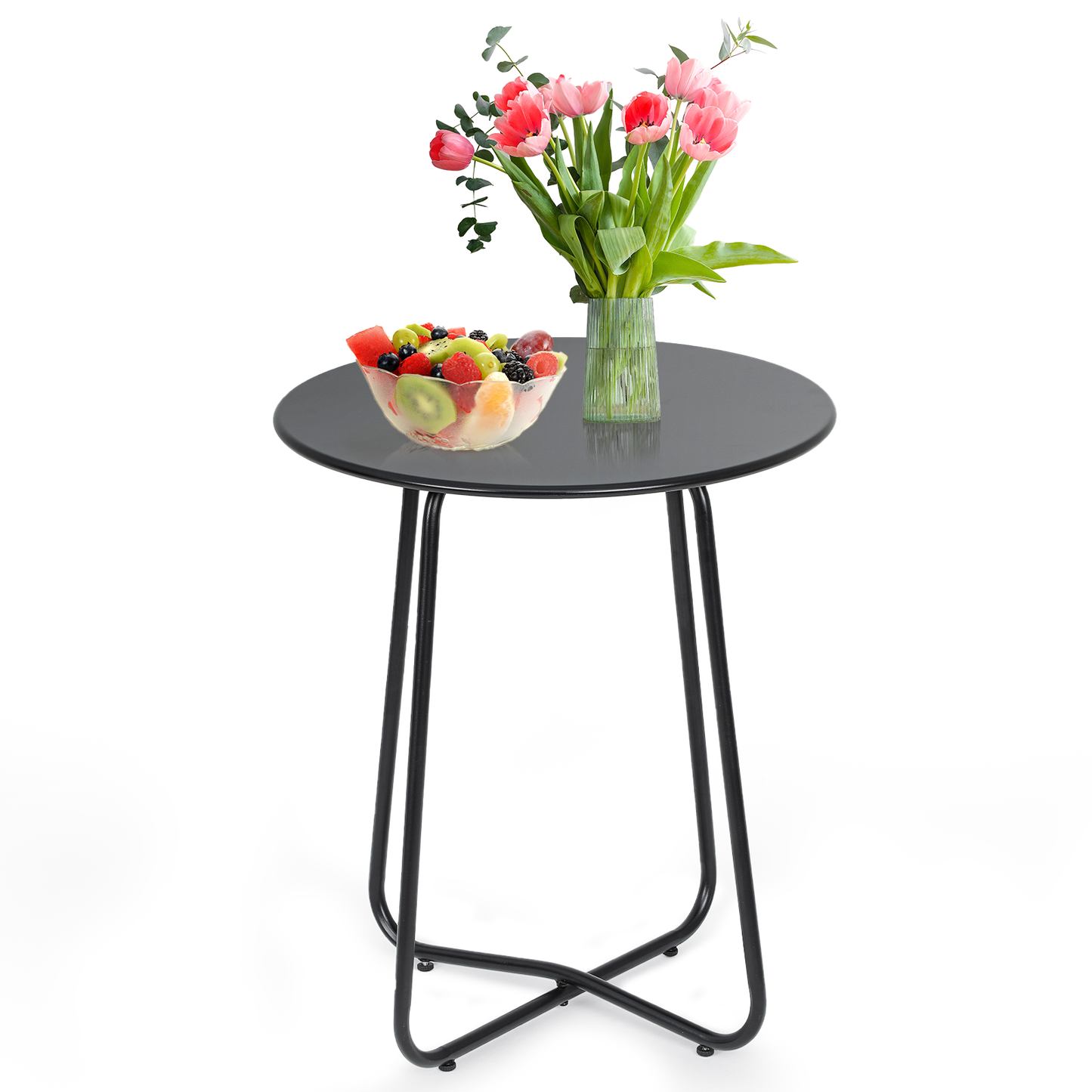 Steel Round Table - Diameter 24'' - Black