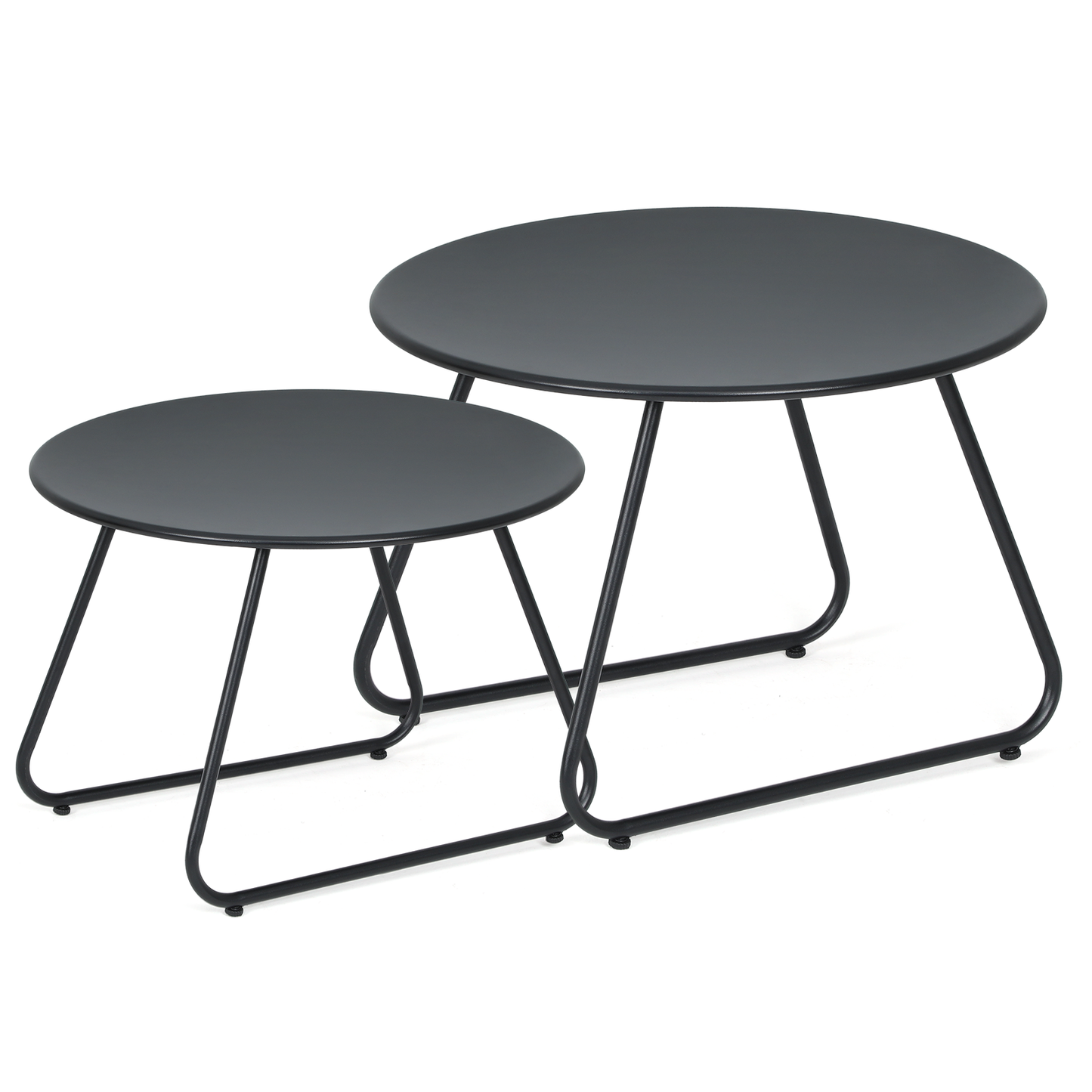 Set of 2 Steel Round Table - 24 Inch & 20 Inch