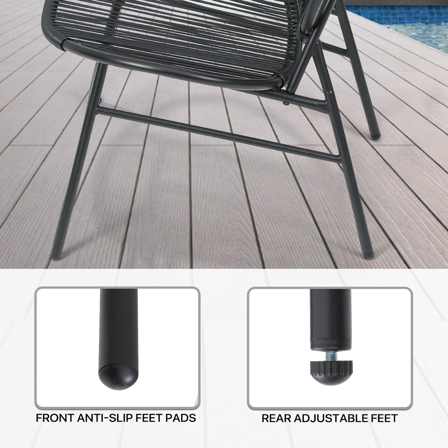 Patio Furniture Set - PE Rattan - 2 Single Chair+1 Table