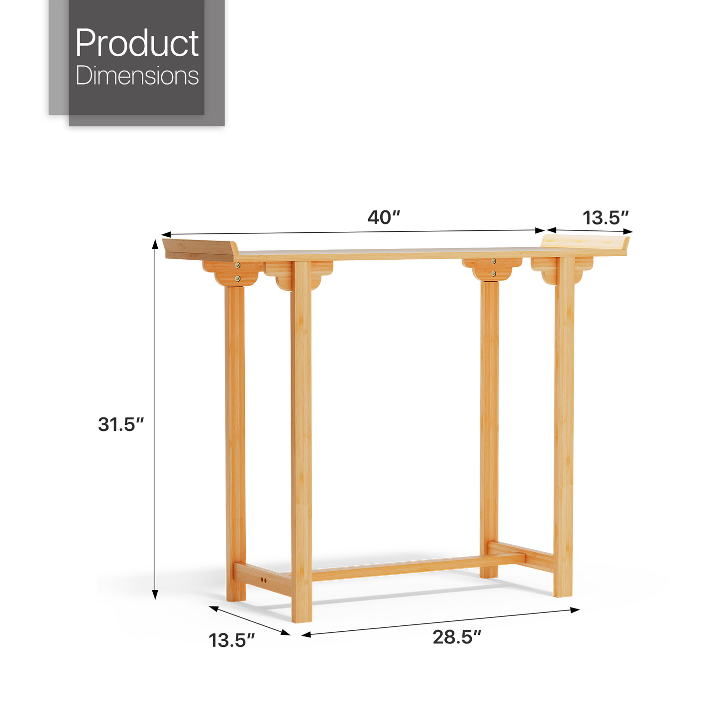 40" Width Bamboo Entryway Table - Brown