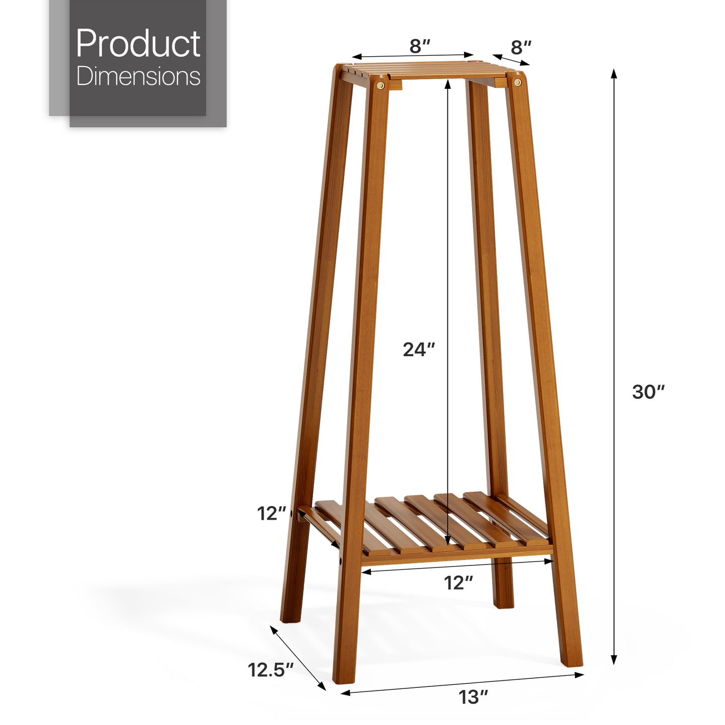Bamboo 2 Tier Plant Stand - Brown