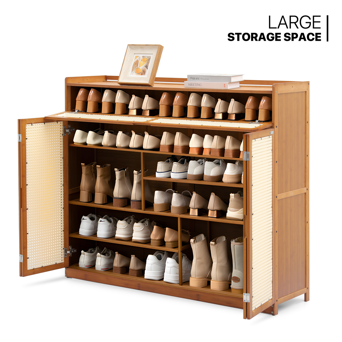 Shoe Storage - 7 Tiers 4 door - Brown