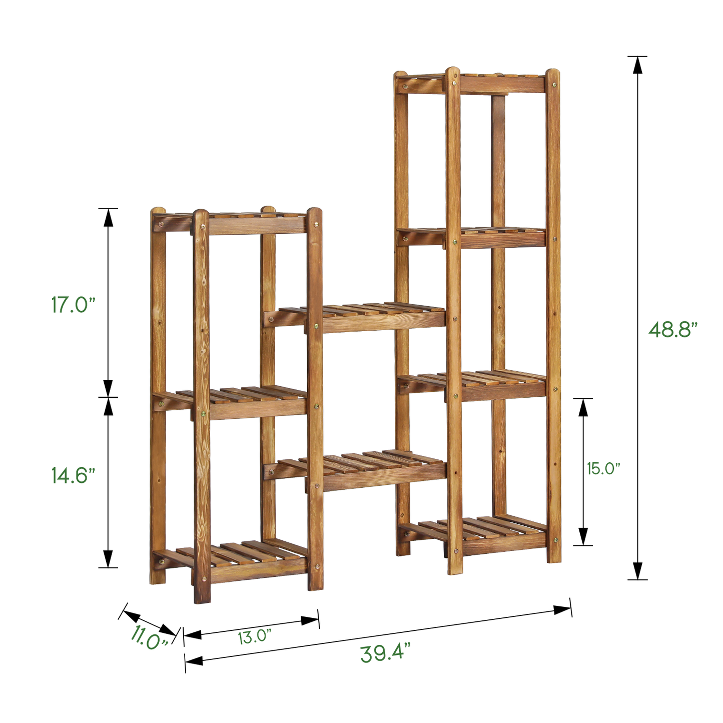 Flower Plant Stand Display Shelf Assembly - Carbonized