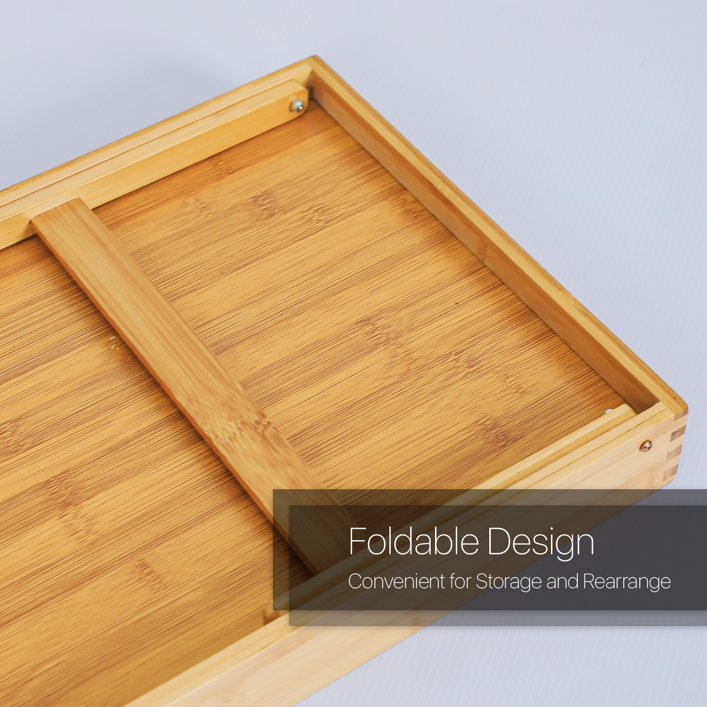 Foldable Breakfast Serving Tray Bed Table - Natural
