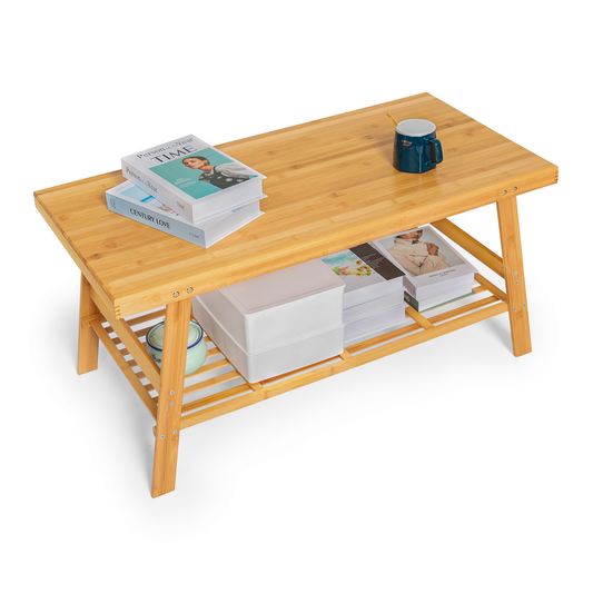 Rectangular Dual Tier Coffee Table - Natural