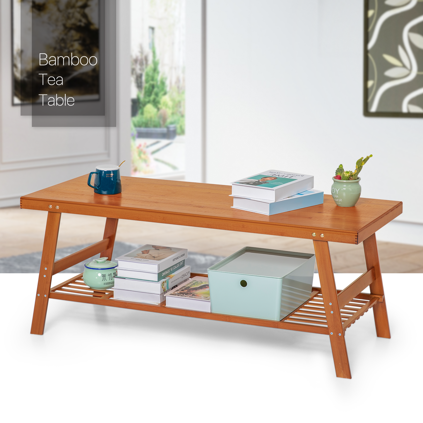 Rectangular Dual Tier Coffee Table - Brown