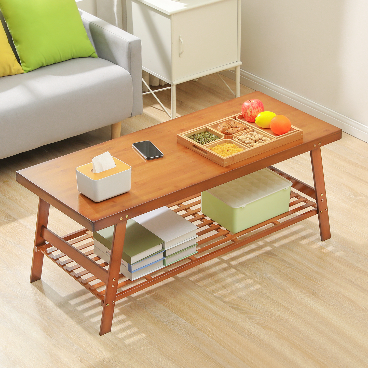 Rectangular Dual Tier Coffee Table - Brown