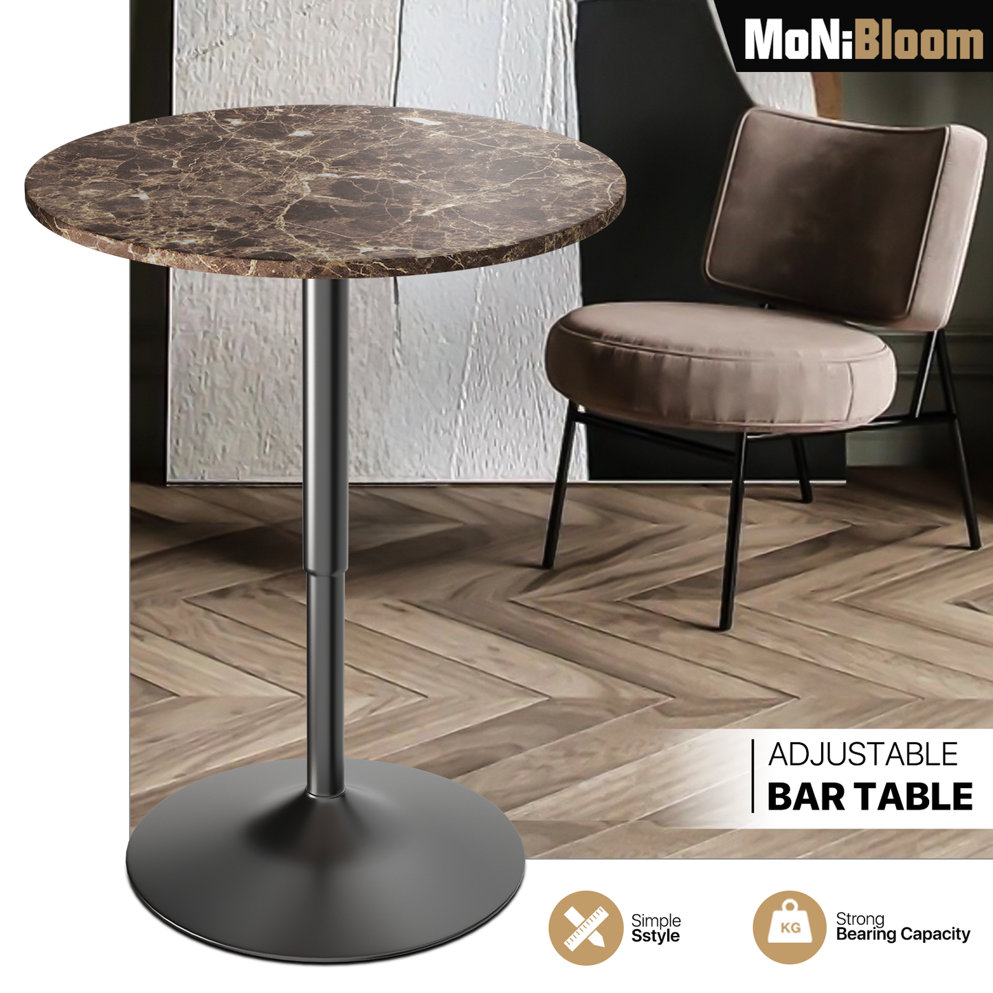 Adjustable Counter Height Pub Bar Table