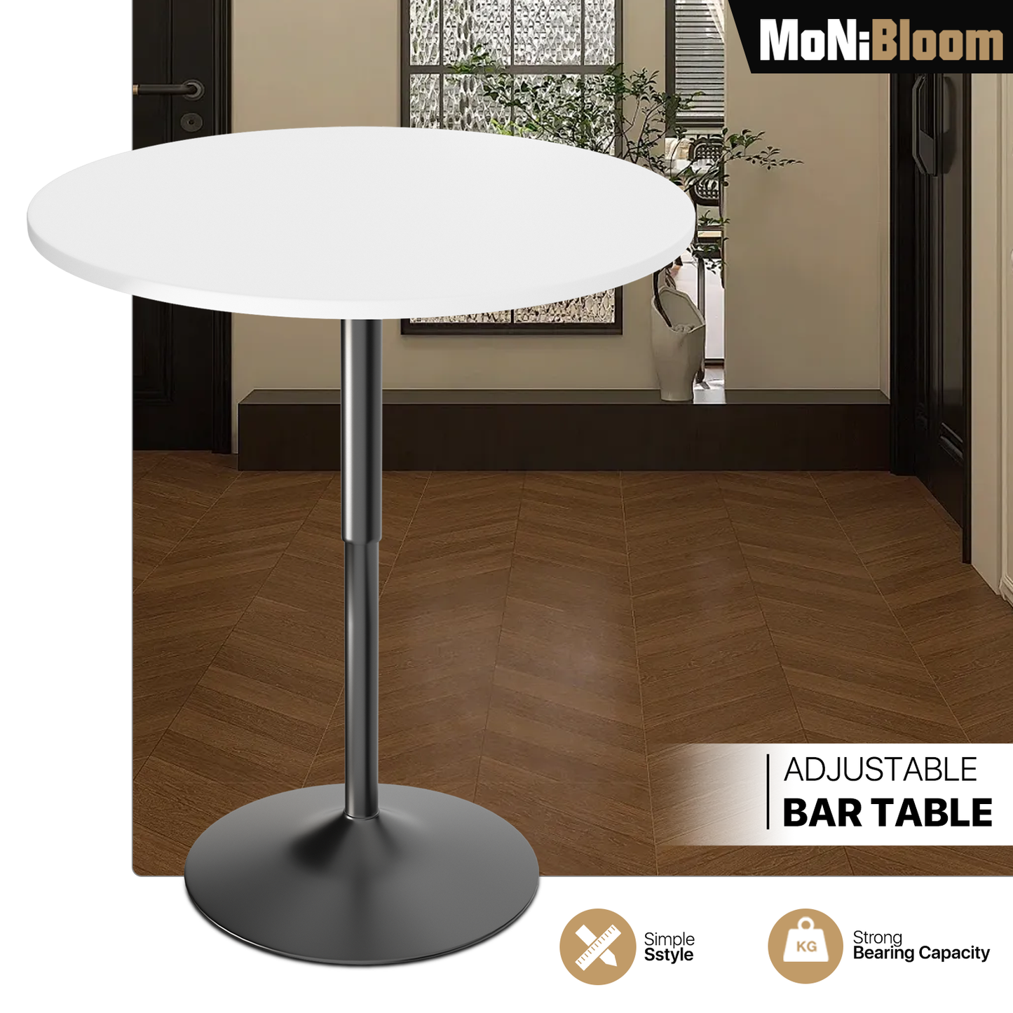 Adjustable Height Bar Table - 27.5" to 36"