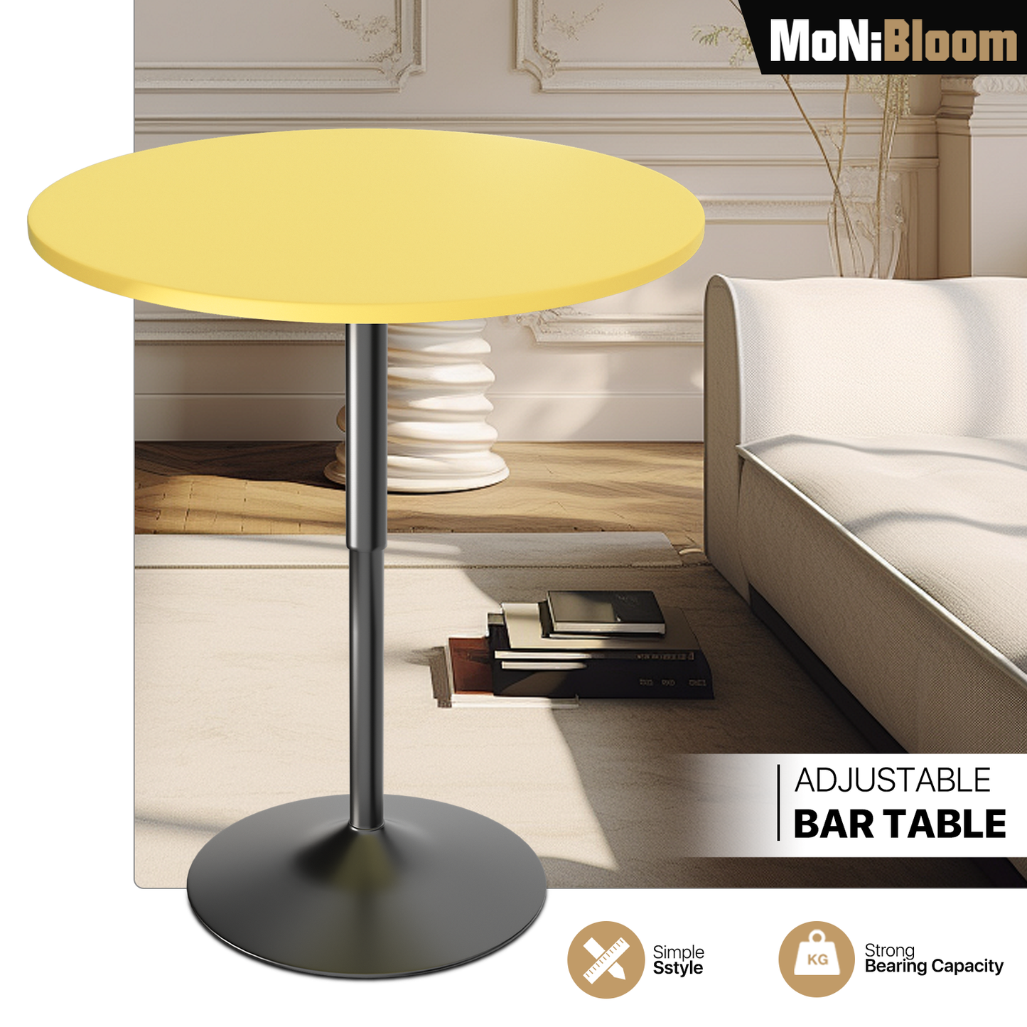 Adjustable Height Bar Table - 27.5" to 36"