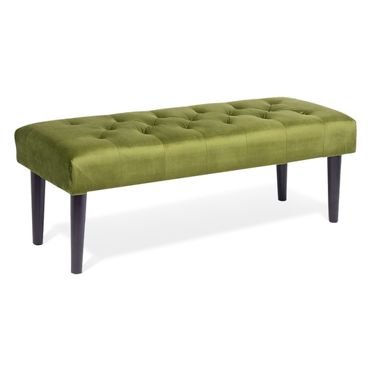 47" Green Tufted Ottoman Modern Rectangle Footstool Upholstered Bench Wood Foot